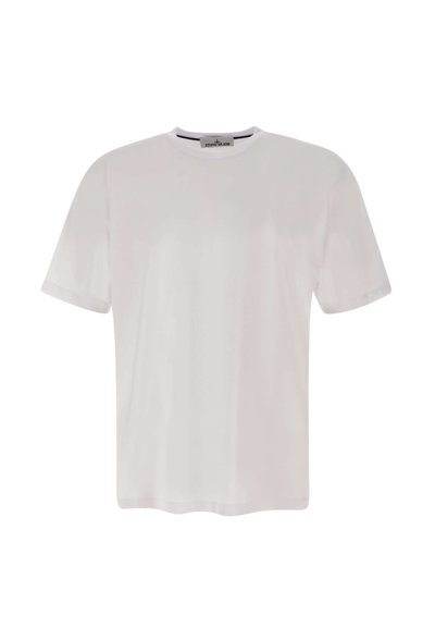 Shop Stone Island Cotton T-shirt In White