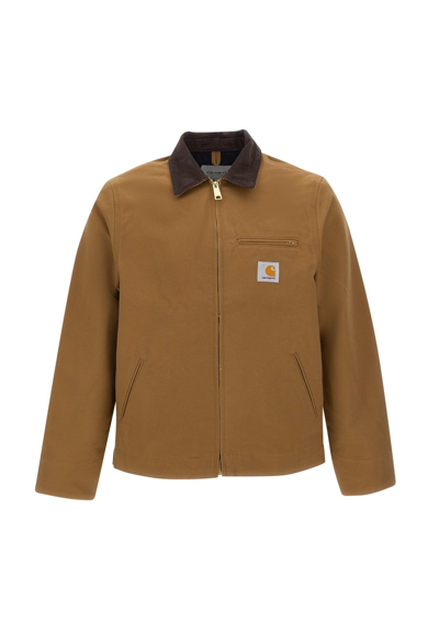 Shop Carhartt Cotton Detroit Jacket In Brown