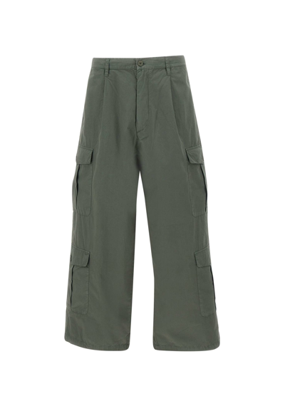 Shop Emporio Armani Organic Cotton Trousers In Green