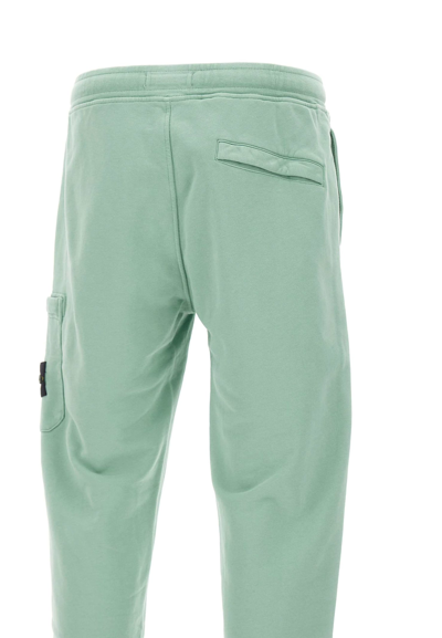 Shop Stone Island Cotton Joggers In Green