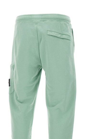 Stone Island Logo Patch Drawstring Sweatpants In Green