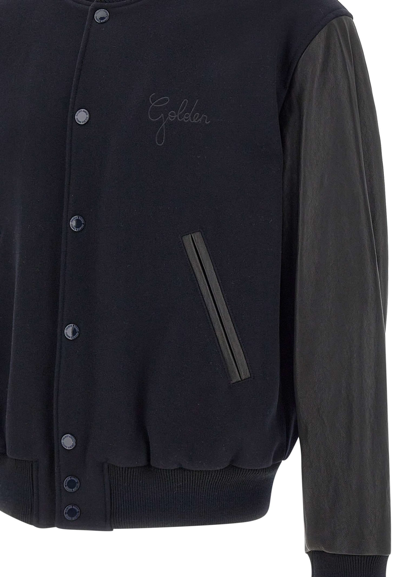 Shop Golden Goose Aleandro Single Bomber Jacket In Blue-black