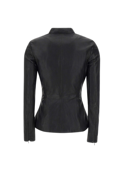 Shop Diesel L-sory-n1 Leather Jacket In Black