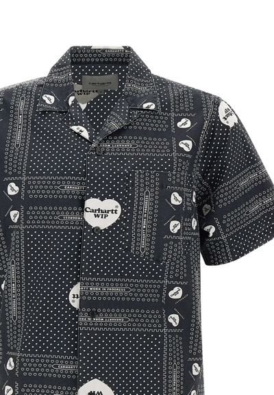 Shop Carhartt Heart Bandana Cotton Shirt In Black