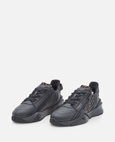 Shop Fendi Low-top  Flow Sneakers In Black