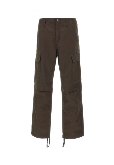Shop Carhartt Regular Cargo Cotton Pants In Brown