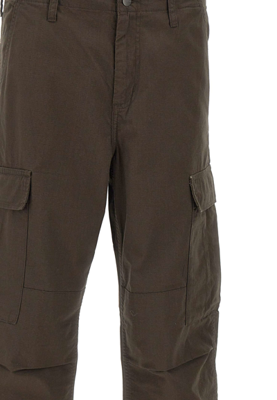 Shop Carhartt Regular Cargo Cotton Pants In Brown