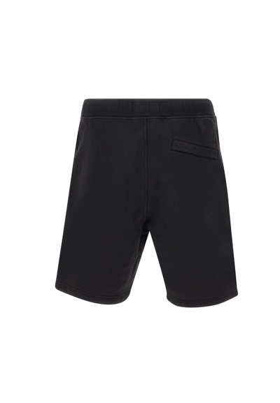 Shop Stone Island Cotton Shorts In Black