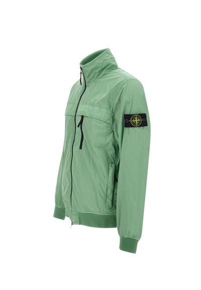 Shop Stone Island Garment Dyed Crinkle Reps Ny Jacket In Green