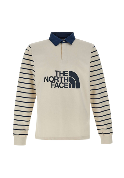 Shop The North Face Tnf Easy Rugby Cotton Polo Shirt In White