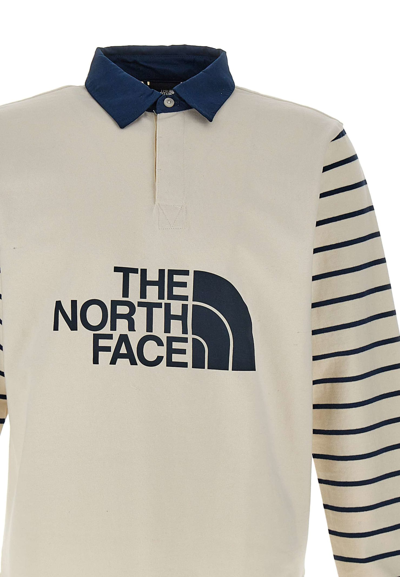 Shop The North Face Tnf Easy Rugby Cotton Polo Shirt In White