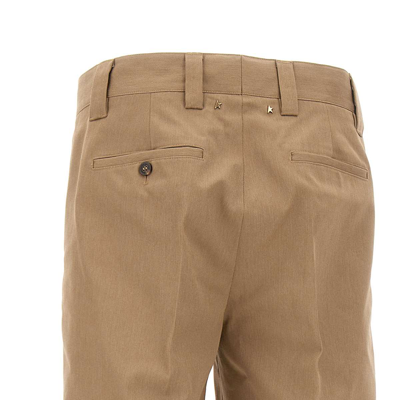 Shop Golden Goose Chino Skate Efrem Cotton Trousers In Beige