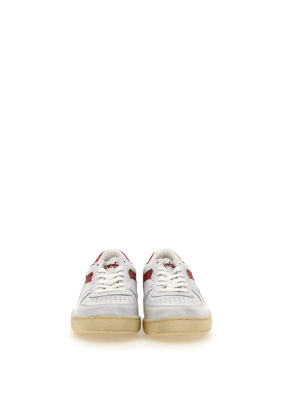 Shop Diadora M Basket Low Used Sneakers In White-red