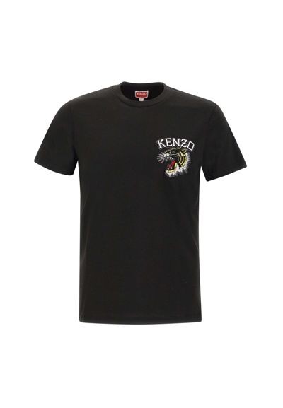 Shop Kenzo Tiger Varsity Cotton T-shirt In Black