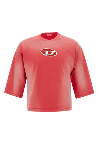 Shop Diesel T-croxt Cotton T-shirt In Red