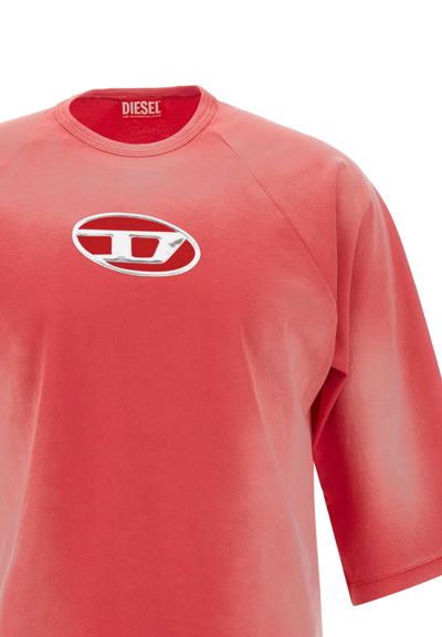 Shop Diesel T-croxt Cotton T-shirt In Red