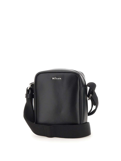Shop Kiton Leather Bag In Black