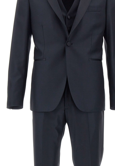 Shop Tagliatore Fresh Super 130s Three-piece Formal Suit In Blue