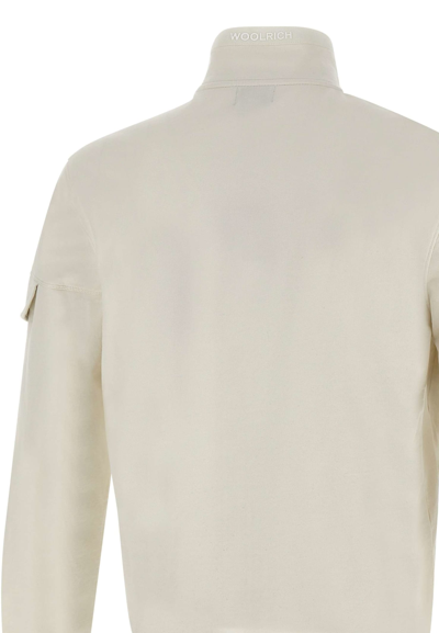 Shop Woolrich Extra Light Cotton Sweatshirt In White