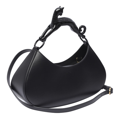 Shop Lanvin Large Cat Handbag In Black