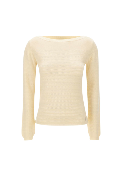 Shop Woolrich Pure Cotton Cotton Sweater In White