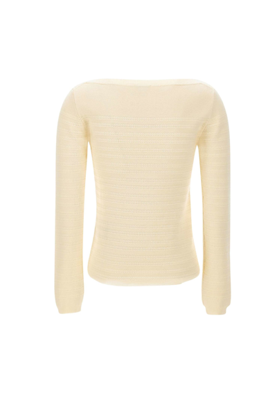Shop Woolrich Pure Cotton Cotton Sweater In White
