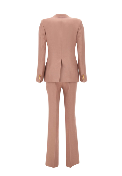 Shop Tagliatore Parigi Linen Two-piece Suit In Pink