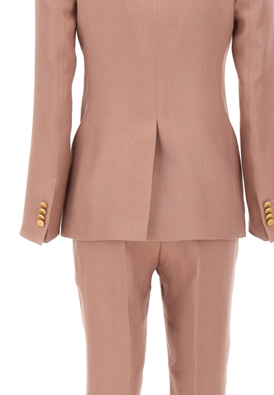 Shop Tagliatore Parigi Linen Two-piece Suit In Pink