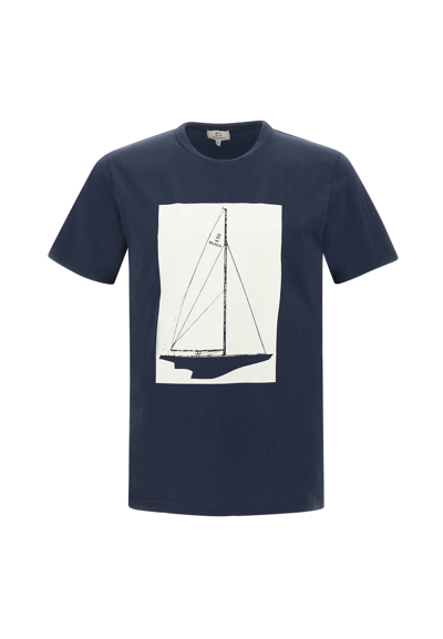 Shop Woolrich Boat Cotton T-shirt In Blue