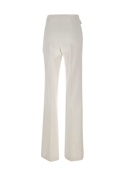 Shop Elisabetta Franchi Daily Double Stretch Crêpe Trousers In White