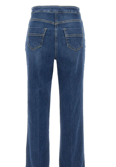 Shop Elisabetta Franchi Urban Cotton And Lycra Jeans In Blue