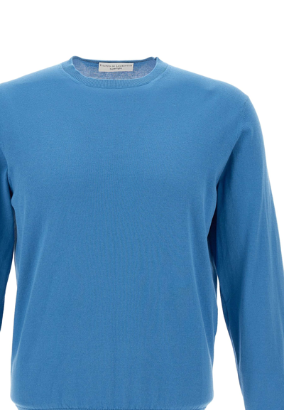Shop Filippo De Laurentiis Superlight Cotton Sweater In Blue
