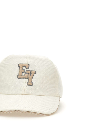 Shop Eleventy Linen, Wool And Silk Baseball Hat In White