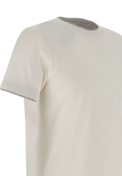Shop Eleventy Cotton T-shirt In White