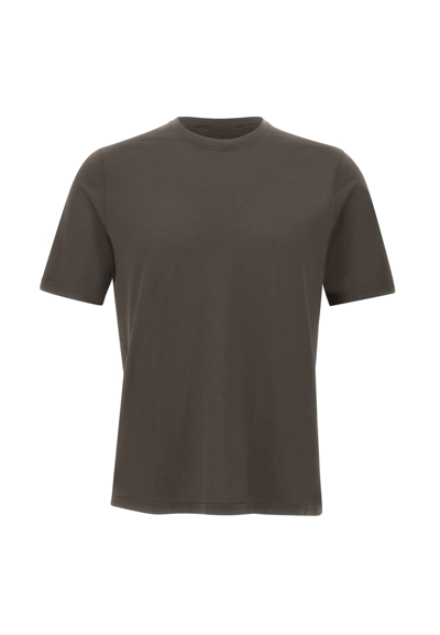 Shop Filippo De Laurentiis Cotton Crepe T-shirt In Brown