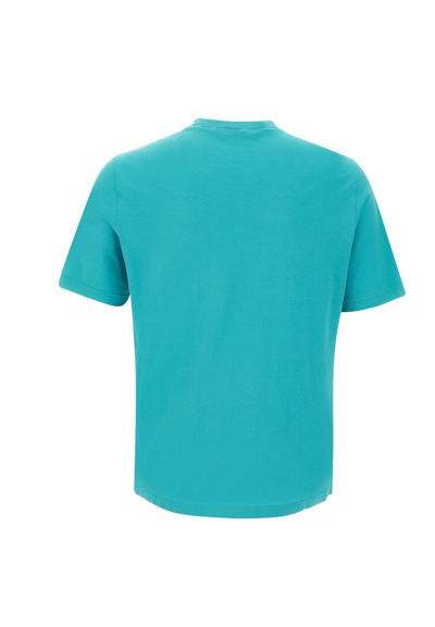 Shop Filippo De Laurentiis Cotton Crepe T-shirt In Light Blue
