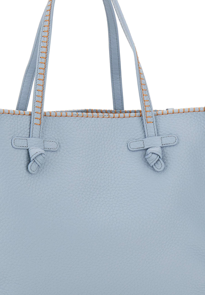 Shop Gianni Chiarini Marcella Leather Bag In Light Blue