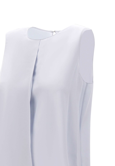 Shop Theory Flap Straight Silk Top In Light Blue
