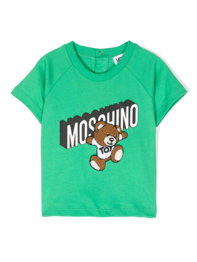 Shop Moschino T-shirt Con Logo In Green