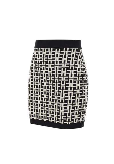 Shop Elisabetta Franchi Daily Miniskirt In Black/white