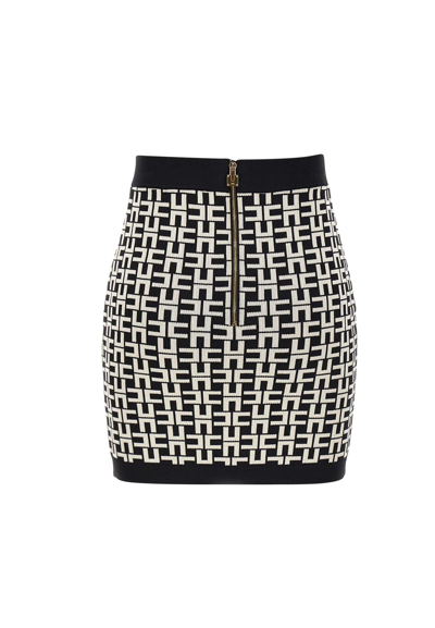 Shop Elisabetta Franchi Daily Miniskirt In Black/white