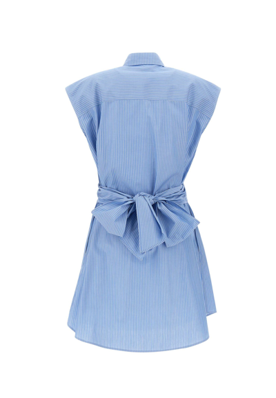 Shop Iceberg Cotton Poplin Dress In Light Blue