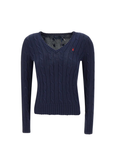 Shop Polo Ralph Lauren Classic Pima Cotton Sweater In Blue
