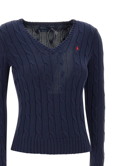 Shop Polo Ralph Lauren Classic Pima Cotton Sweater In Blue