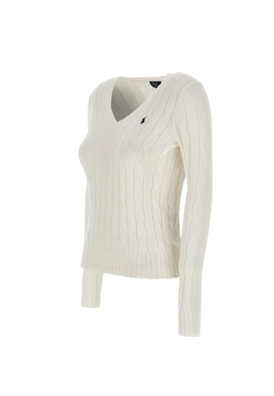 Shop Polo Ralph Lauren Classic Pima Cotton Sweater In White