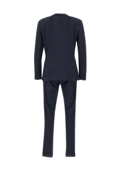 Shop Eleventy Cotton Two-piece Suit In Blue