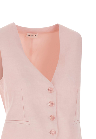 Shop P.a.r.o.s.h Raisa24 Viscose And Linen Vest In Pink