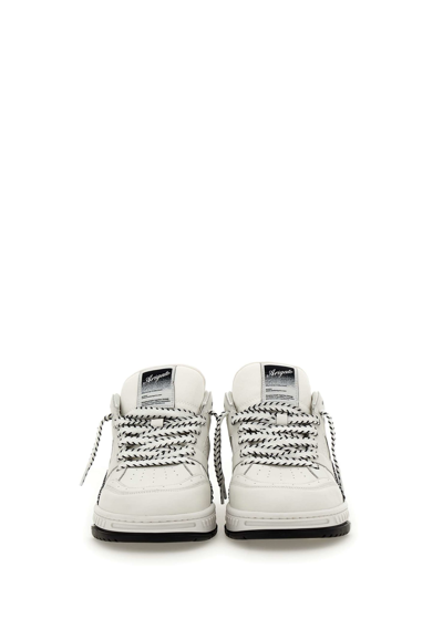 Shop Axel Arigato Area Lo Stitch Leather Sneakers In White-black