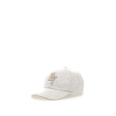 Shop Eleventy Cotton Baseball Hat In Grey
