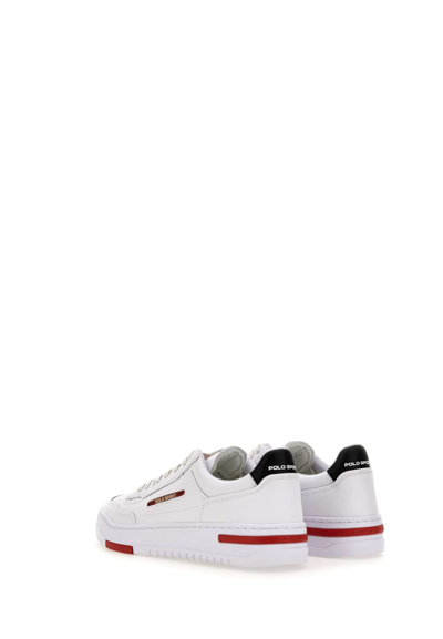 Shop Polo Ralph Lauren Leather Sneakers In White